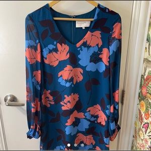 Charles Henry Blue Floral Dress
